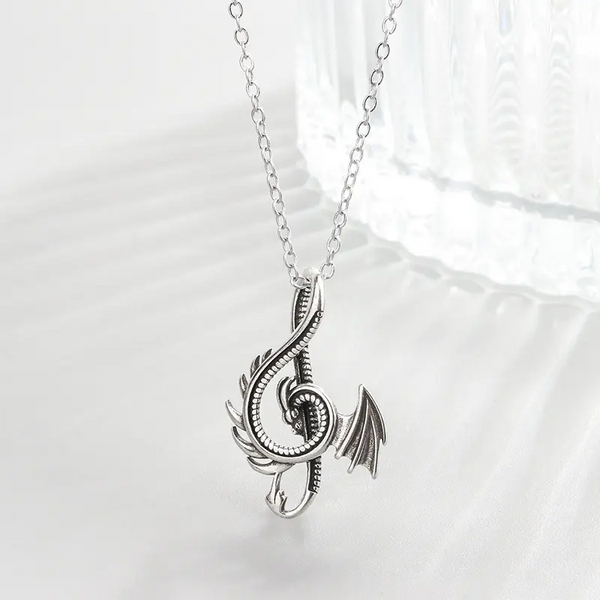Halskette mit Anhänger Drachen Sterling Silber 925 geschwärzt Damen Herren Kette