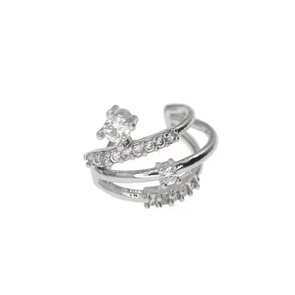 Elegante Damenohrringe Silber 925 – Zikronia Design mit drei funkelnden Reihen