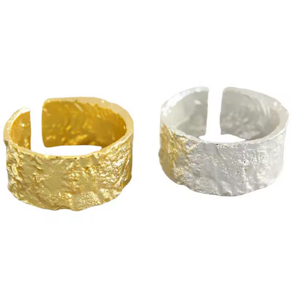 Damenring, konkaver konvexer Gesichtsring, Silber 925, größenverstellbar.