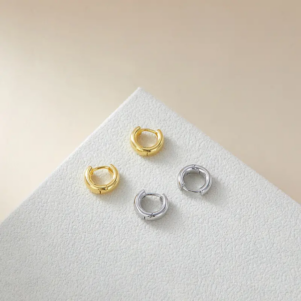 925 Silber Ohrringe – Kleine Creolen in Gold- und Silberoptik, Unisex