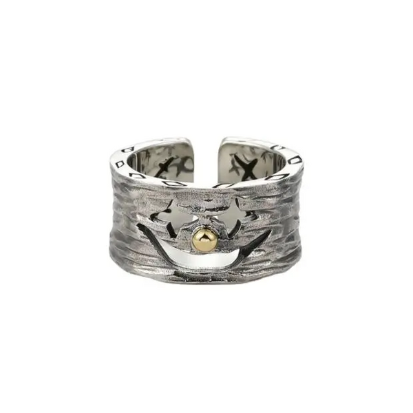 Ring Damen Herren Silber hohler Clown-Ring verstellbar 49-57 Schmuck