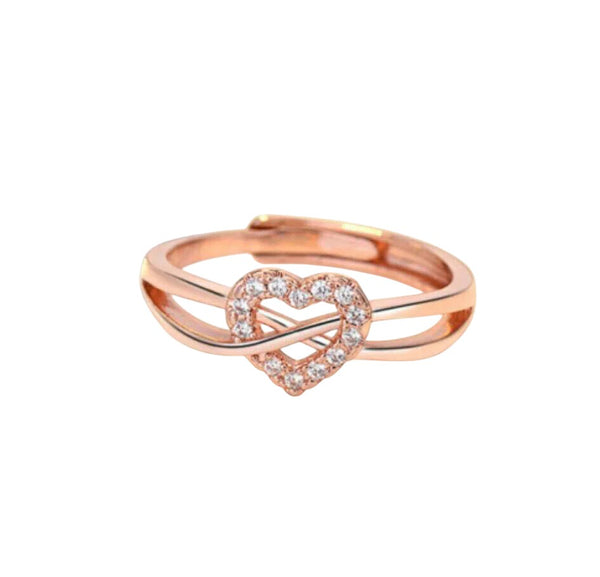 Damen Herz Ring Sterlingsilber 925 Stempel Rosegold größenverstellbar