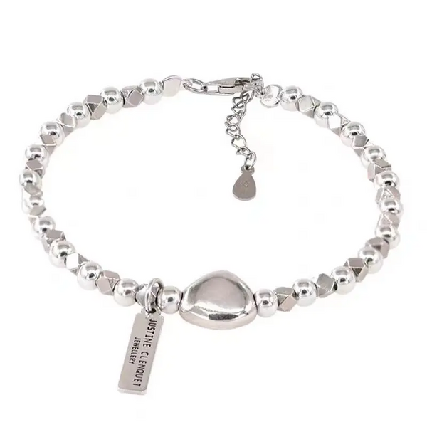 Elegantes Silber 925 Armband – Modernes Design mit Herzdetail und Gravur-Tag