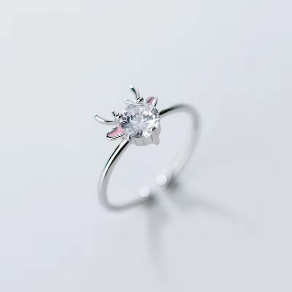 Schneeflocken Ring Sterlingsilber 925 Weihnachten ring Verstellbar 44-48