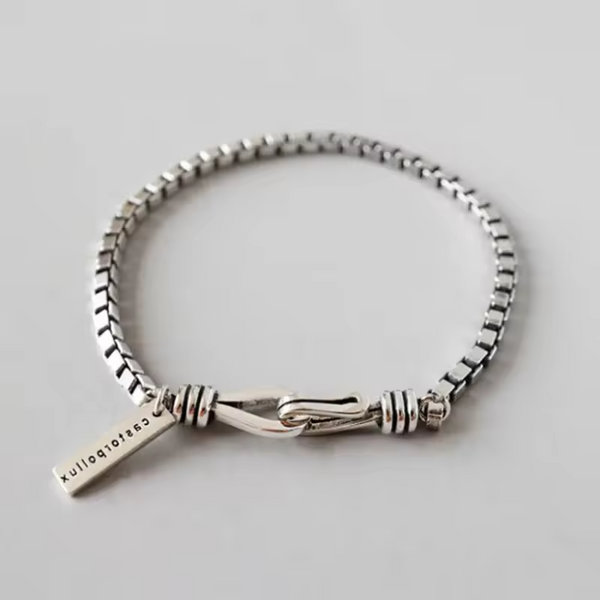Damenarmkette im Punk-Stil, Silber 925 - geschwärzt - 16 cm