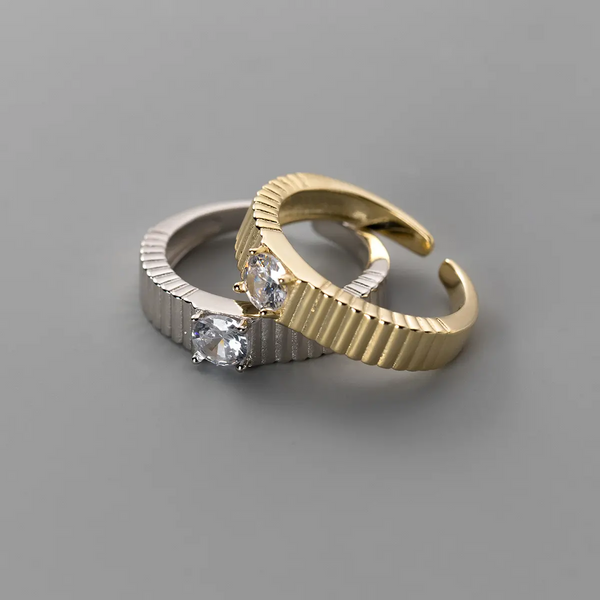 Ringe Luxuriöse Verstellbare Modernes Design in Gold & Silber 925 mit Kristall