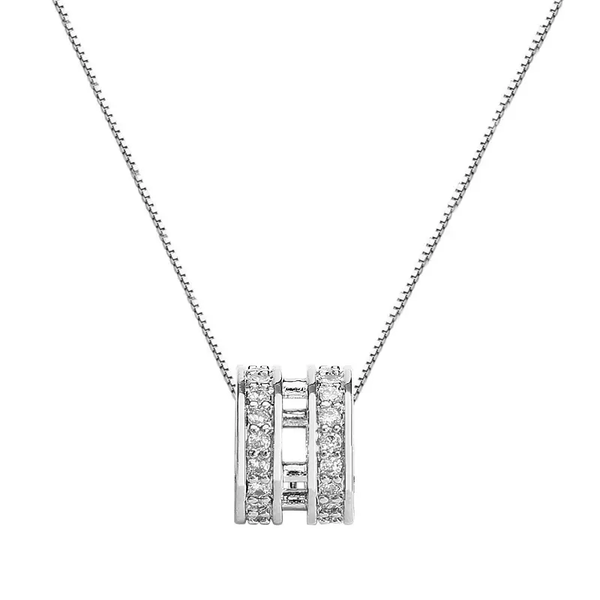 Halskette Silber 925 – Gliederkette mit drei schmalen Zylinderanhängern