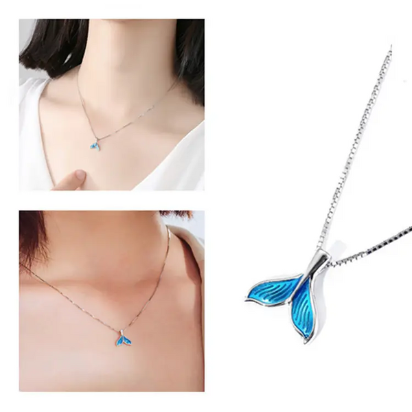 Damen Halskette mit Anhänger Meerjungfrau Sterling Silber 925 Fisch
