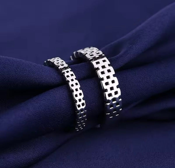 Sterling Silber 925 Partnerringe | Modern & Verstellbar | Edelstahl-Look" 💍✨