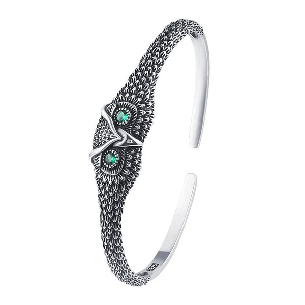 Armreifen Eule Sterlingsilber 925 Damen Armband Armkette