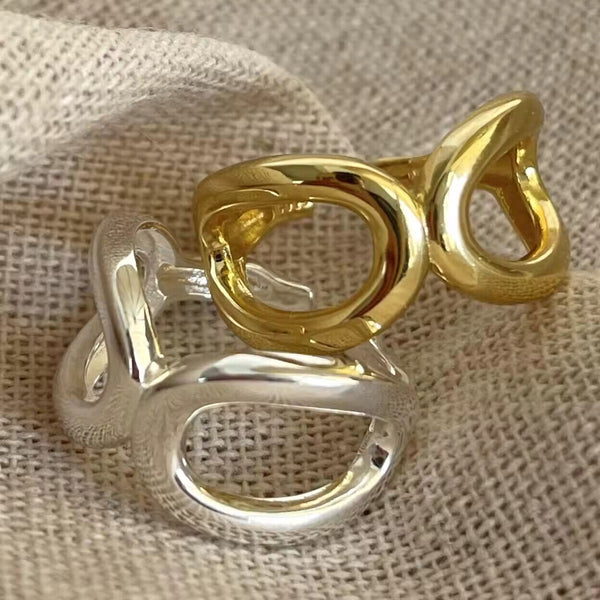 Damenring mit koreanischem Hohl-Motiv, Sterling Silber 925, größenverstellbar