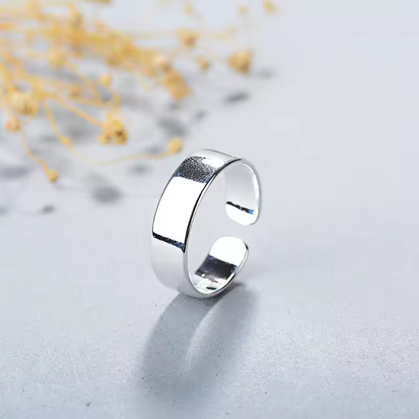Damen Ring Glatt 5mm Sterling Silber 925 größenverstellbar