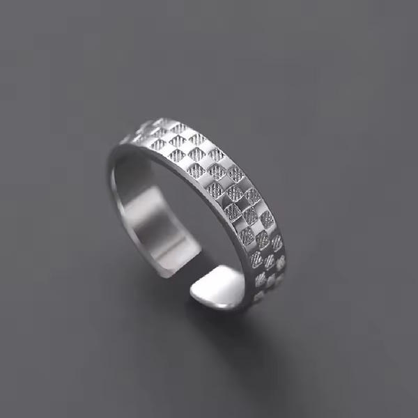 Harmonie quadratischer Ring 925er Sterling-Silber, glänzend - größenverstellbar