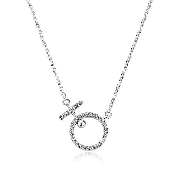 Halskette Silber 925 Design – Runde Gliederkette mit Kreisanhänger
