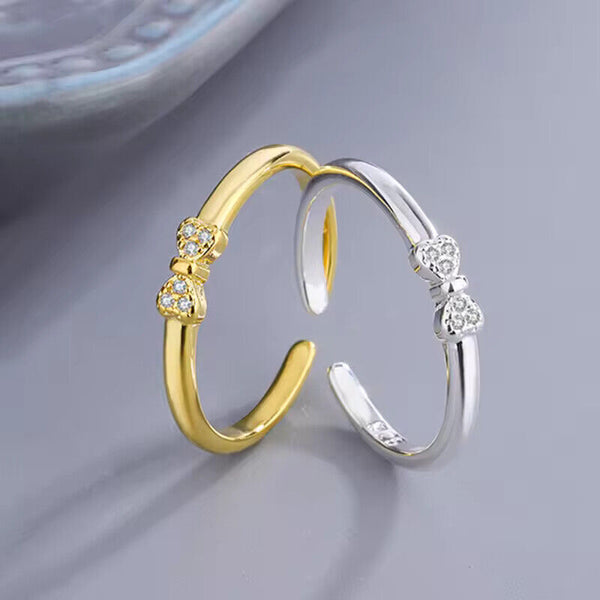 Damenring Infinity-Motiv, Zirkonia, schlank, Sterling-Silber 925, offenbar 46-51