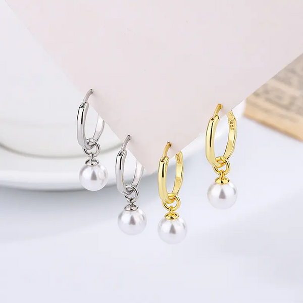 925 Silber Creolen mit Perle – Klassische Eleganz in Silber & Gold