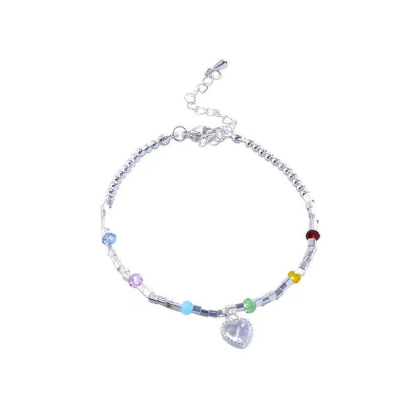 Damen Armband Herz Sterling Silber 925 mit Opal 15+3 cm