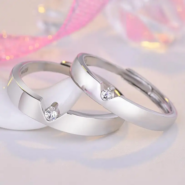 Zwei Partnerringe Sterling Silber 925 Ring Trauringe Freundschaftsringe