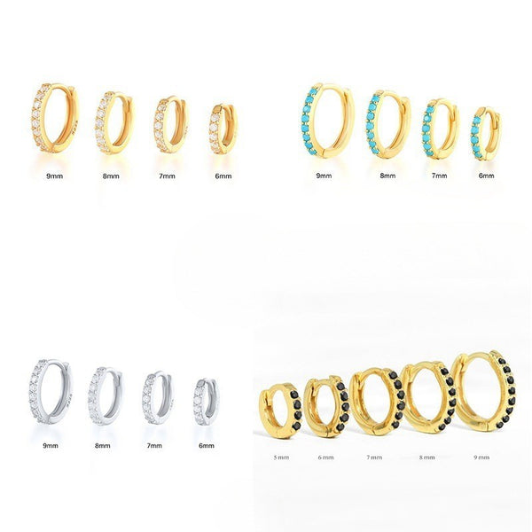 Creolen mit Zirkonia Silber 925 Steinen besetzt Paar Ohrringe Damen Schmuck
