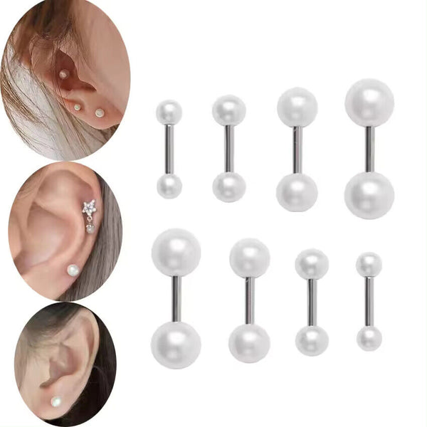 Bälle Ohrstecker Edelstahl 316L Ohrringe Schraubverschluss Perle Ball