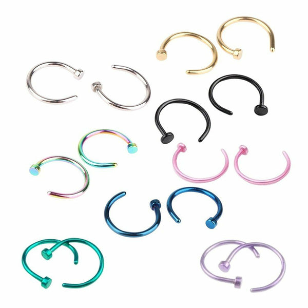 8 Stück Set Nasenring Piercing Nasenpiercing Nasenstecker Ring Fake Hufeisen