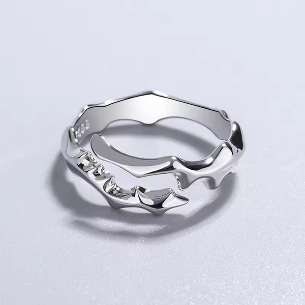 Glatt Damen Ring Sterling Silber 925 größenverstellbar