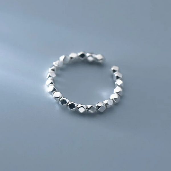 Glänzender Damenring, Sterling Silber 925, größenverstellbar.