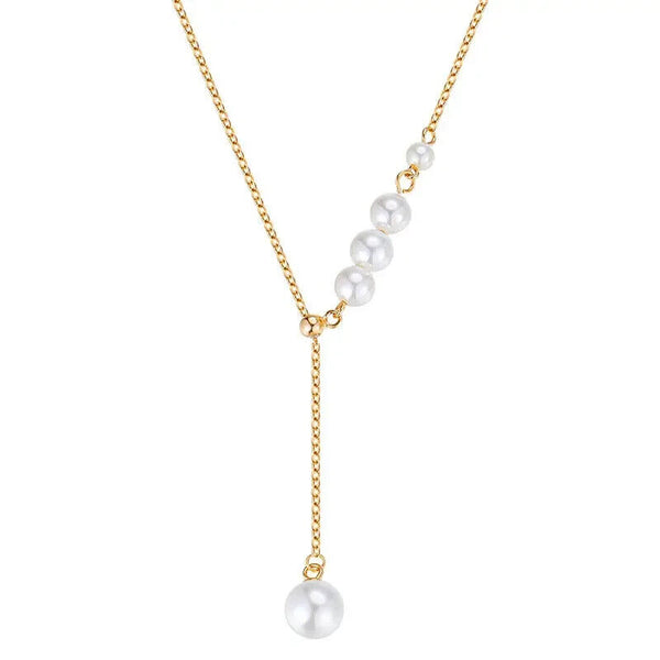 Halskette Y mit Perle echt Sterling Silber 925 Damen Kette 38+4 cm