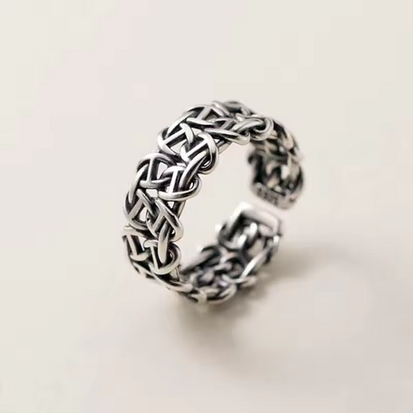 Damen Ring im Vintage-Minimalisten, doppelschichtig, Silber 925, geschwärzt.