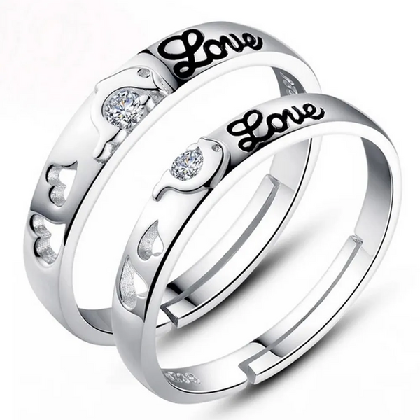 Partnerringe 925 Sterling Silber | Love Design mit Zirkonia & Herzmotiv