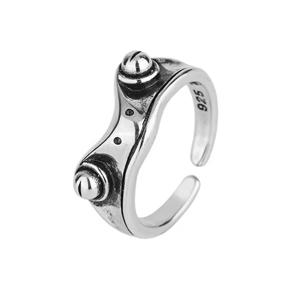 Damenring mit Kröten motiv, Sterling Silber 925, geschwärzt, größenverstellbar