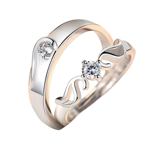 925 Silber Partnerringe mit funkelnden Zirkonia | Elegante Eheringe für Paare
