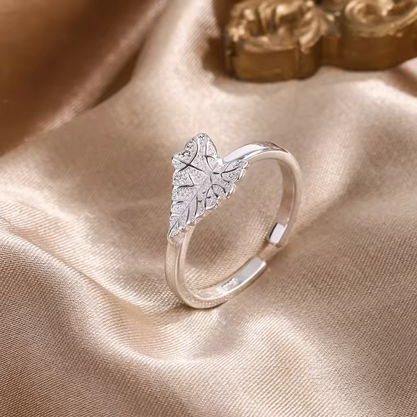 Nice Damenring mit Herz-Blättern-Motiv Sterling Silber 925. Top