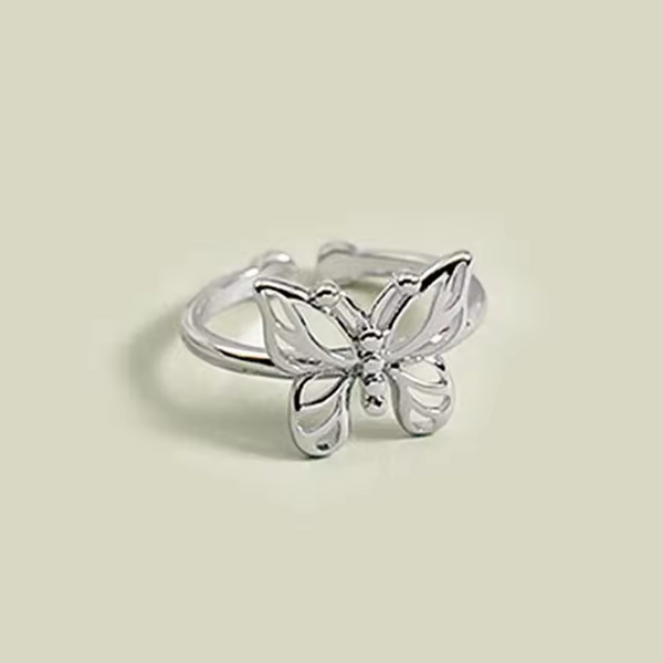 Damenring m. glattem Schmetterlings motiv -Sterling-Silber 925, offene Größe.