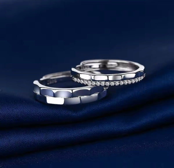 Damen Herren Set Ringe | Elegante Partnerringe mit Steinbesatz 💎✨