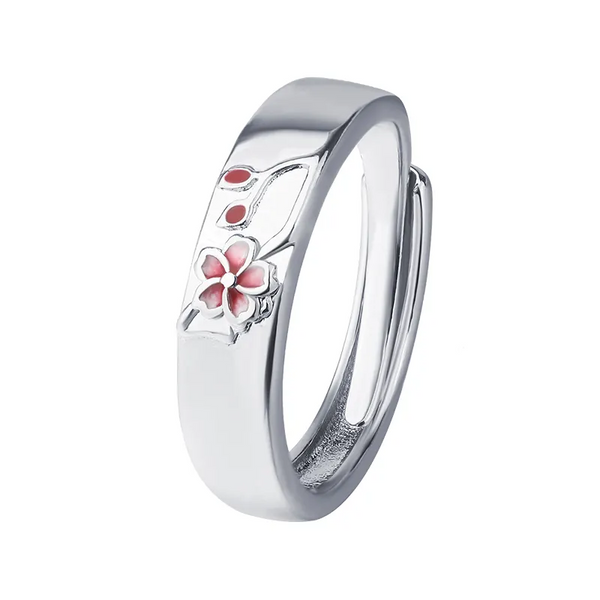 Rose motiv Sterling-Silber 925, Rosa-Damen Ring Größenverstellbar