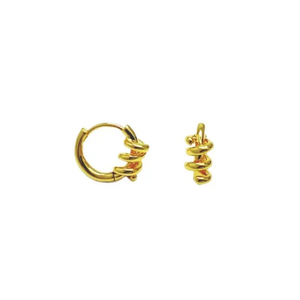 925 Silber Mini-Creolen – Spiral Design – Silber & Gold – Damen Verdreht Ohrringe