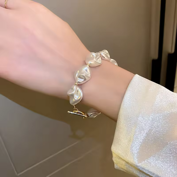 Armband Barock Süßwasserperlen Goldn Damen Mädchen
