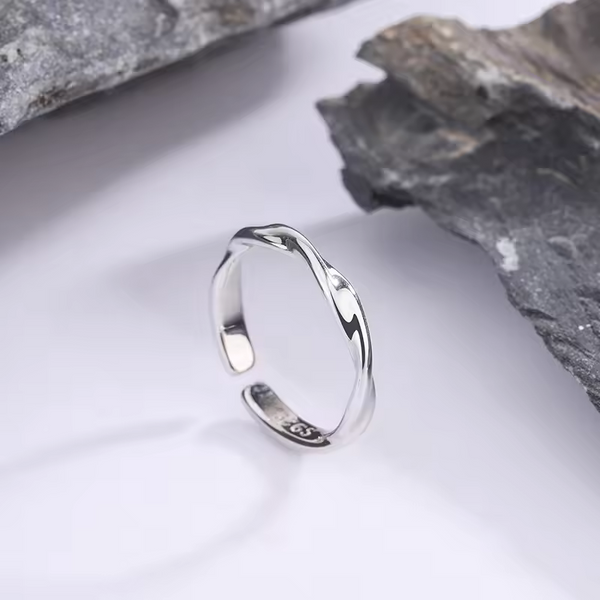 Damen Ring verdreht Sterling Silber 925 Gatt , Größe wählbar