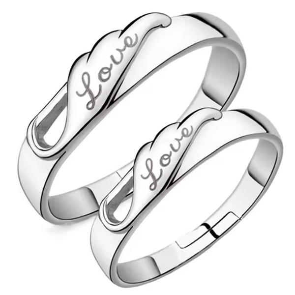 2 Partnerringe Love Silber 925 Ring Trauringe Freundschaftsringe Liebe