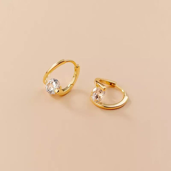Damen Creolen Sterling Silber 925 mit Zirkonia Ohrringe