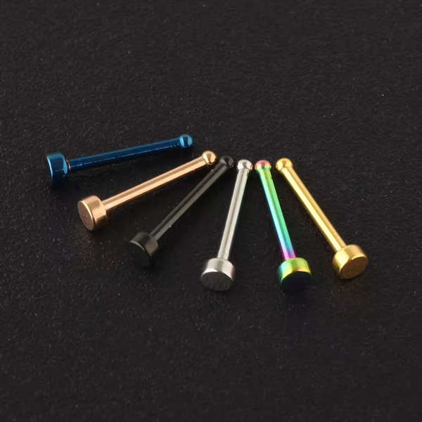 Nasenpiercing Nasenstecker Nasenring Rund Motiv L-Form 6 St / Set
