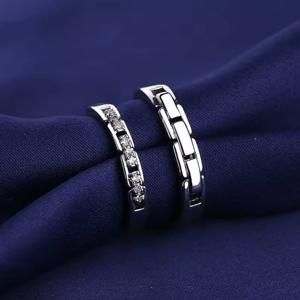 Partnerringe – stilvolles Kette Design mit funkelnden Zirkonia-Steinen