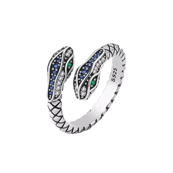 Schlangen Ring Sterling Silber 925 Zirkonia Damenring 3,55 g