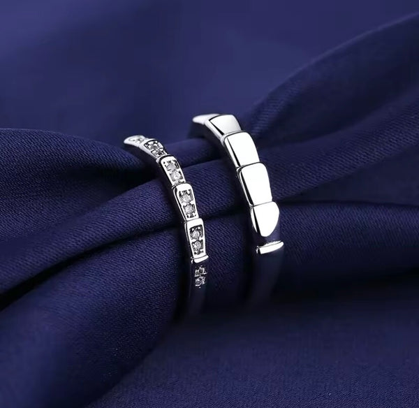 Damen Herren Partnerringe | Elegantes Design mit Zirkonia