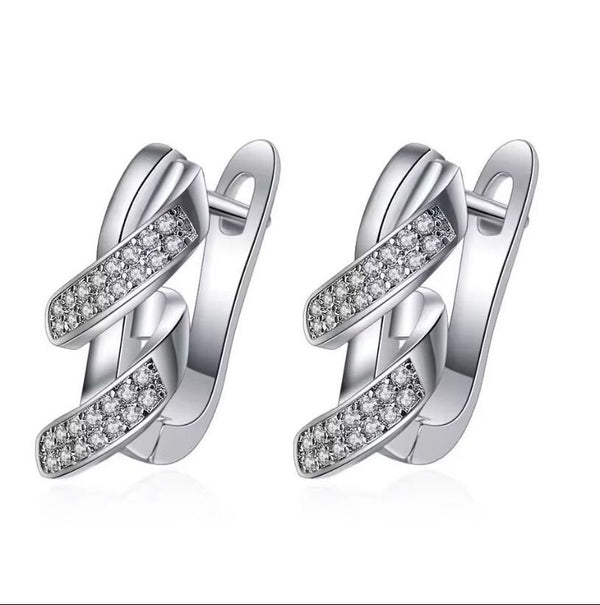 Elegante Ohrringe | Glitzernde Damen Creolen mit Zirkonia