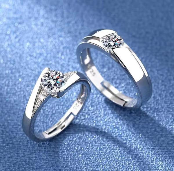 Damen Herren Ringe | Edles Partnerring-Set mit Zirkonia" 💍✨