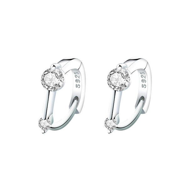 Mini Creolen Silber 925  mit funkelndem Strass – zierlich & elegant