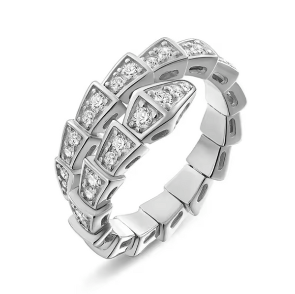 Luxuriöser platinierter Ring mit funkelnden Zirkonia-Steinen ✨