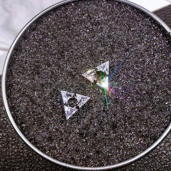 Ohrstecker Dreieck Zirkonia Sterling Silber 925 Damen Ohrringe